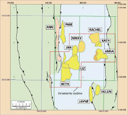 Source: Desire Petroleum This map shows a selection of Desire Petroleum’s Falklands prospects. The company believes the region has a recoverable potential of 3.5 billion-plus bbl of oil and 9 trillion-plus cu ft of gas.