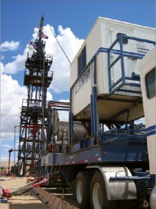 BJ Services conducts post-fracturing milling operations in Wamsutter Field in Wyoming. Coiled tubing is proving to be a cost-effective way to mill out frac plugs after the stimulation operation in long horizontal wells.