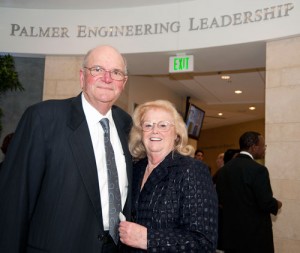 Bob Palmer and wife at the christening of Caruth Hall on the Southern Methodist campus in Dallas.