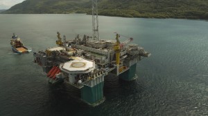 The semisubersible platform for Statoil's Gjøa field will be Statoil's first floating platform supplied by power from shore. 