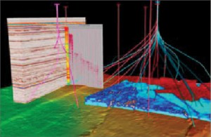 To improve its seismic-while-drilling service, Halliburton is working on connecting the real-time environment of acquisition software with the interpretive environment of earth modeling software.