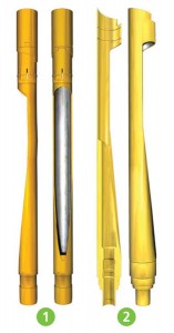 Figure 1: The rotating, self-aligning multilateral RAM system was developed by Baker Hughes as a solution for extended-reach drilling. It allows rotation of liners to depth and maintains completion flexibility. The RAM completion junction is created through the use of two primary components — 1) a hanger and 2) a sealbore diverter.