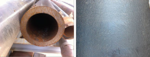 Figure 3: As-rolled production casing can be corroded and have a relatively rough ID surface. Pits, crevices and other surface defects are often visible in the ID of as-rolled casing.