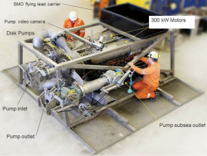 A key component of the Riserless Mud Recovery (RMR) system is the subsea pump module, which houses the electric motors that drive the pumps, pressure compensation equipment, a camera and hydraulic-power supply and accumulator, which opens and closes the valves.