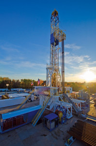 Nomac Rig 70 is one of several newbuild Peake series rigs working for Chesapeake Energy in Ohio’s Utica Shale. Nomac is drilling with conventional mud motors that can achieve build rates up to 12° in the curve section.