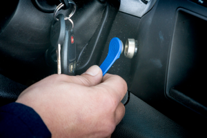 In-vehicle monitoring systems, such as this key fob used by IOS, allows safety managers to pinpoint a driver’s exact location and driving speed.