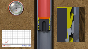 Figure 4 A pressure spike created at surface helps to determine the remaining displacement needed to bump the plug into place.