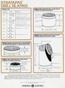 Figure 2: GE’s Stratapax cutters had an improved substrate (1974-1976).