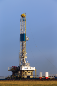 The Nabors PACE-X rig #X-05 drills in Yoakum, Texas, in the Eagle Ford. Nabors has focused on improving between-pad move times for its PACE-X rigs. Through changes to its trucking plans, the company has been able to move these rigs from one pad to another in as little as 2.5 days. 