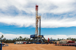 Easternwell’s Ideal Prime Rig 106 was deployed to the Surat Basin by the Queensland Gas Company last year to begin a two-year exploration and appraisal program. The rig was built to drill tight-gas projects. It has a VFD AC Drive and was modified to move the drawworks from the ground onto the rig floor to facilitate walking operations. The rig floor was also increased to 28 ft to accommodate extra BOP equipment if required.