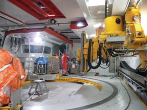 The precisely controlled manipulators that deliver unprecedented positioning accuracy for continuous pipe welding during pipelay, developed by SMST, a Huisman company, helped lay the foundation for the precise sensors engineered into the robust manipulators used to handle 180-ft stands of pipe. 