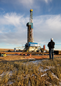 Figure 2: A Nabors rig drills a Hess well in North Dakota. Hess is active on the Operators’ Group for Data Quality, which is addressing challenges related to data quality by providing data quality guidance, such as a contract addendum for rig contractors and other vendors. Photo Courtesy of Hess Corp. 