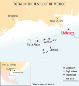 Chevron has announced an oil discovery at the Ballymore prospect in the Mississippi Canyonarea of the US Gulf of Mexico.