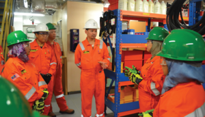 Izwan Megat (center) oversees seven jackups, five workover units and five manufacturing plants as Head of Operations for Malaysia-based UMW Oil & Gas.