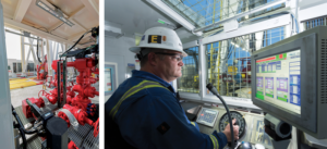 Well control, stripping, cementing and operational excellence must all be aligned with the automation features of the hardware on the rig, including the choke manifold (left), as well as the driller HMI (right).